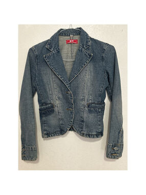 Daniela Tobler DT Vintage Denim Blazer Jacket Medium Wash Blue Womens Size M 126